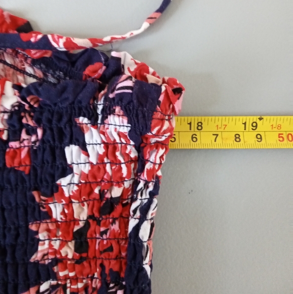 Pacific Vibes Sun Dress XXL Long W/ 2 Leg Slits Floral Spaghetti Strap Stretch - Picture 10 of 14